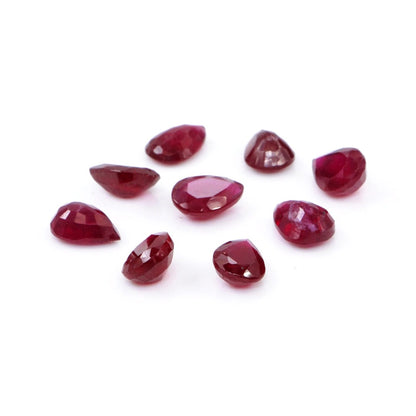 Natural Bangkok Ruby Calibrated Pears | 5x7mm & 6x8mm