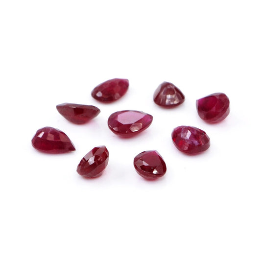 Natural Bangkok Ruby Calibrated Pears | 5x7mm & 6x8mm