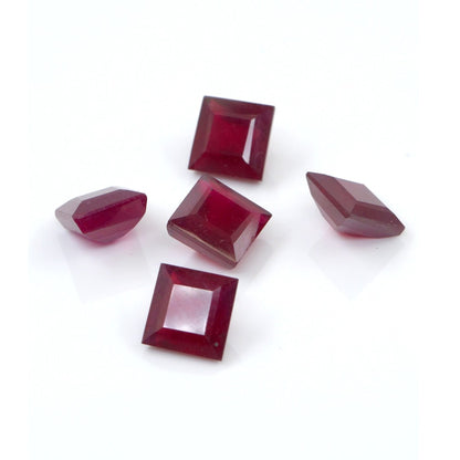 Natural Bangkok Ruby Calibrated Squares | 6mm & 7mm