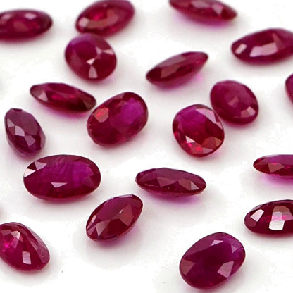 Natural Untreated Burma Ruby Calibrated Ovals | 3x5mm & 4x6mm