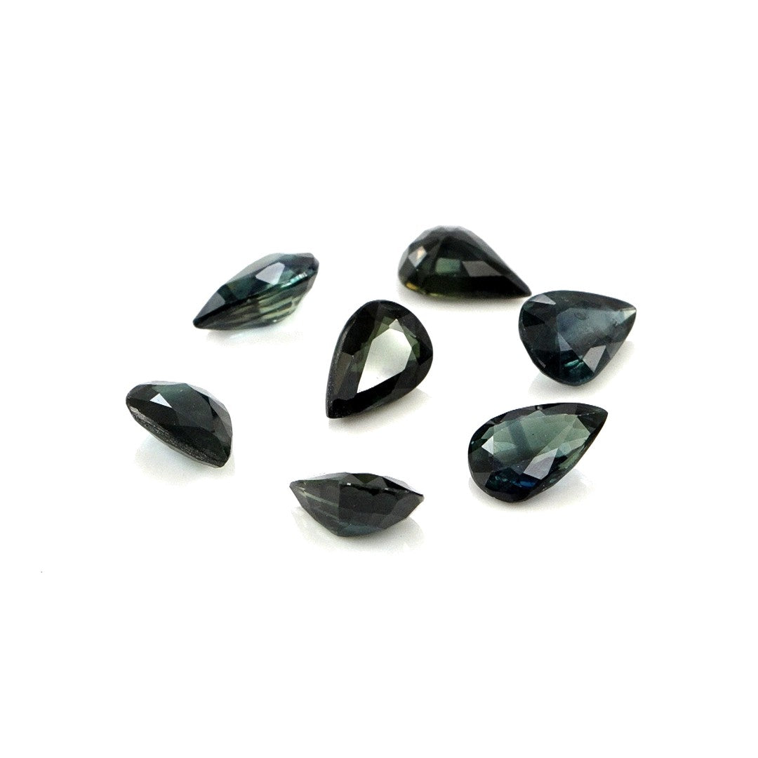 Natural Untreated Teal Sapphire Calibrated Pears | 5x7mm & 6x8mm