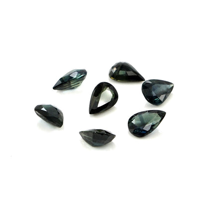 Natural Untreated Teal Sapphire Calibrated Pears | 5x7mm & 6x8mm