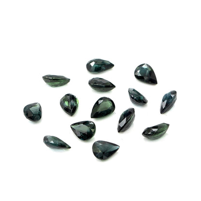 Natural Untreated Teal Sapphire Calibrated Pears | 3x5mm & 4x6mm