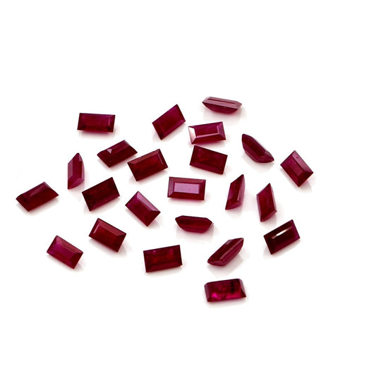 Natural Untreated Mozambique Ruby Calibrated Baguettes | 2x4mm & 2.5x5mm