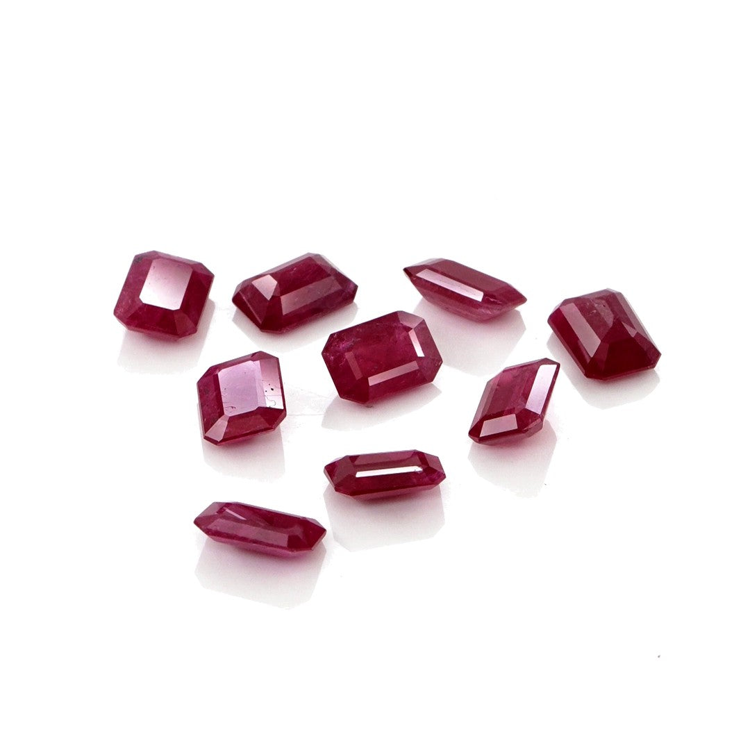 Natural Untreated Mozambique Ruby Calibrated Octagons | 5x7mm & 6x8mm