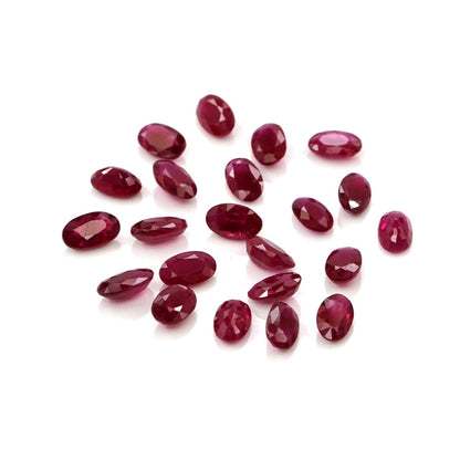 Natural Untreated Burma Ruby Calibrated Ovals | 3x5mm & 4x6mm