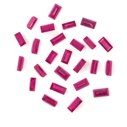 Natural Untreated Mozambique Ruby Calibrated Baguettes | 2x4mm & 2.5x5mm