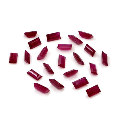 Natural Untreated Mozambique Ruby Calibrated Baguettes | 2x4mm & 2.5x5mm
