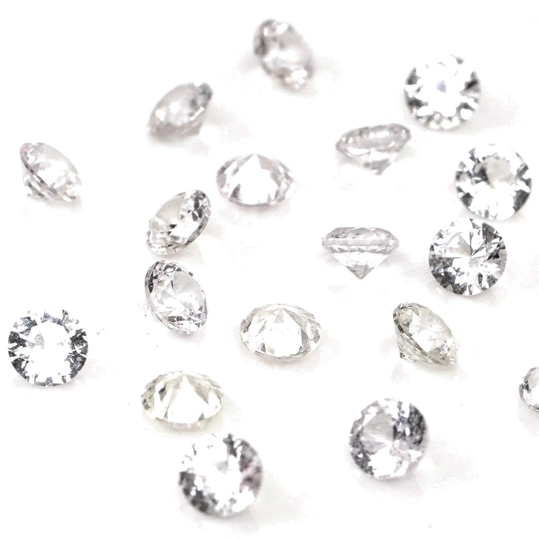 Natural Untreated White Sapphire Calibrated Rounds | 3mm & 3.5mm