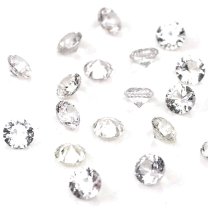 Natural Untreated White Sapphire Calibrated Rounds | 3mm & 3.5mm