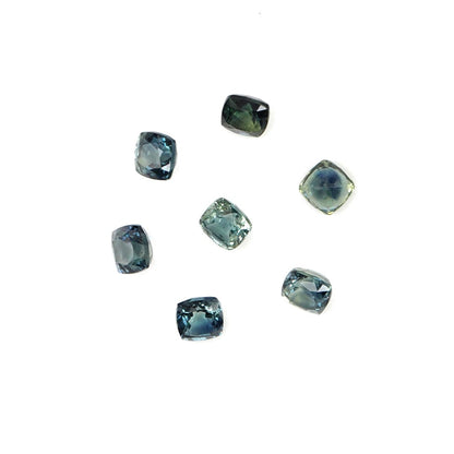Natural Untreated Australian Teal Sapphire Calibrated Cushions | 4mm & 4.5mm