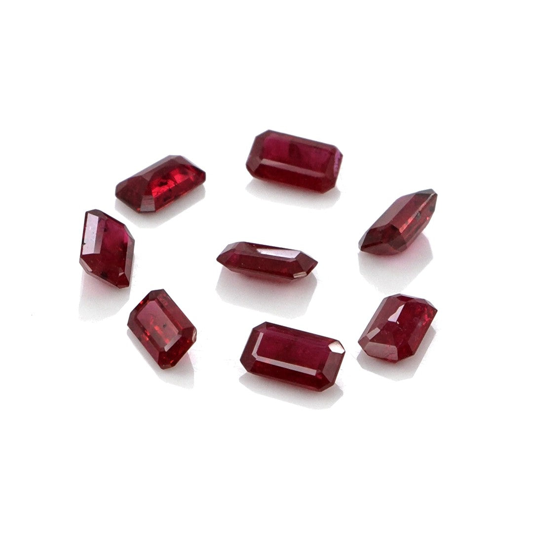 Natural Untreated Mozambique Ruby Calibrated Octagons | 3x5mm & 4x6mm
