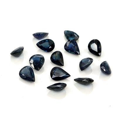 Natural Untreated Blue Sapphire Calibrated Pears | 5x7mm & 6x8mm
