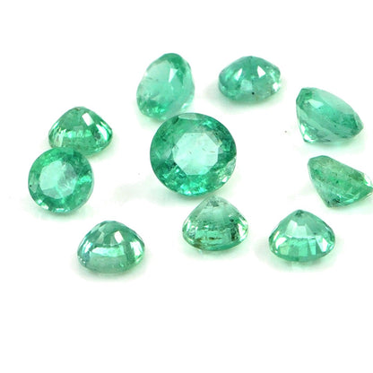 Natural Zambian Emerald Calibrated Rounds | 4mm & 4.5mm