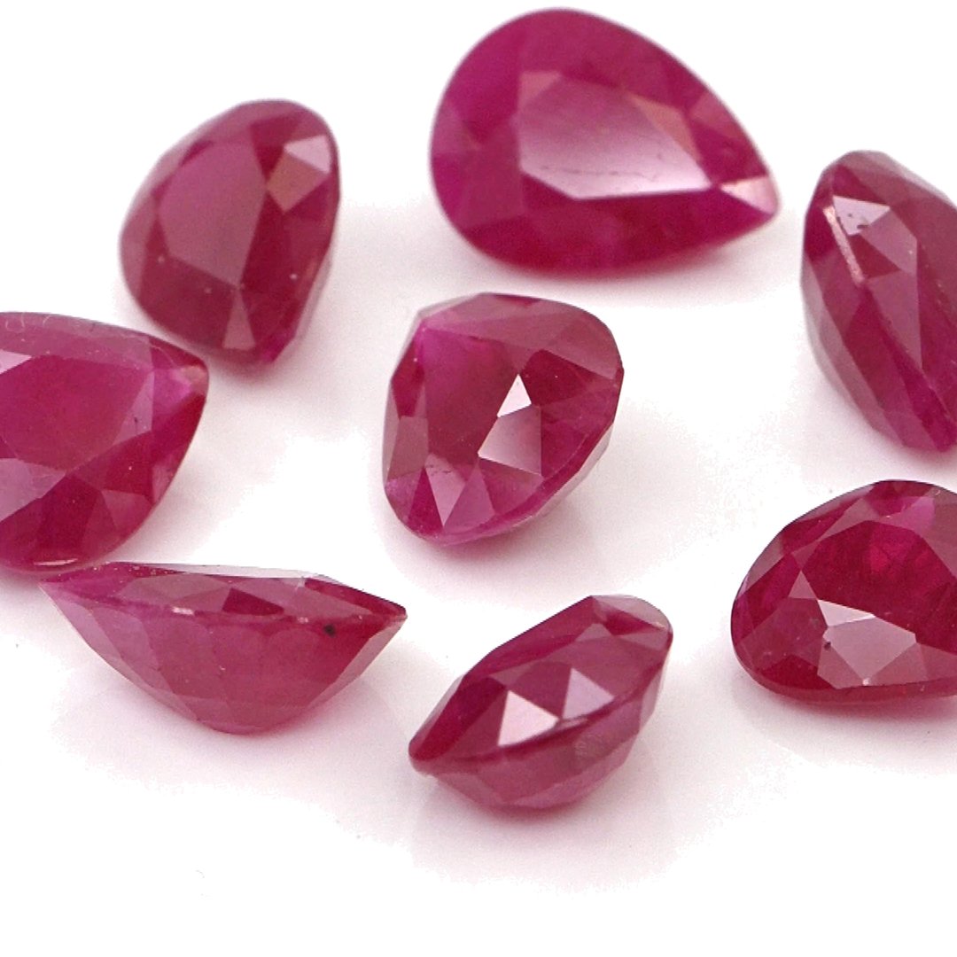 Natural Untreated Burma Ruby Calibrated Pears | 5x7mm & 6x8mm