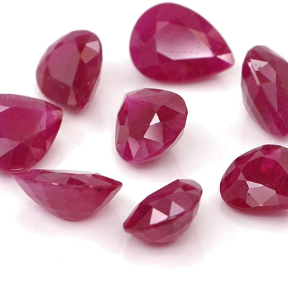 Natural Untreated Burma Ruby Calibrated Pears | 5x7mm & 6x8mm