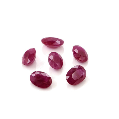 Natural Untreated Burma Ruby Calibrated Ovals | 5x7mm & 6x8mm