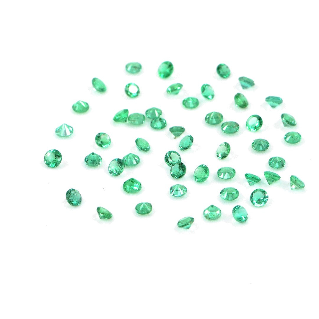 Natural Zambian Emerald Calibrated Rounds | 1mm & 1.5mm