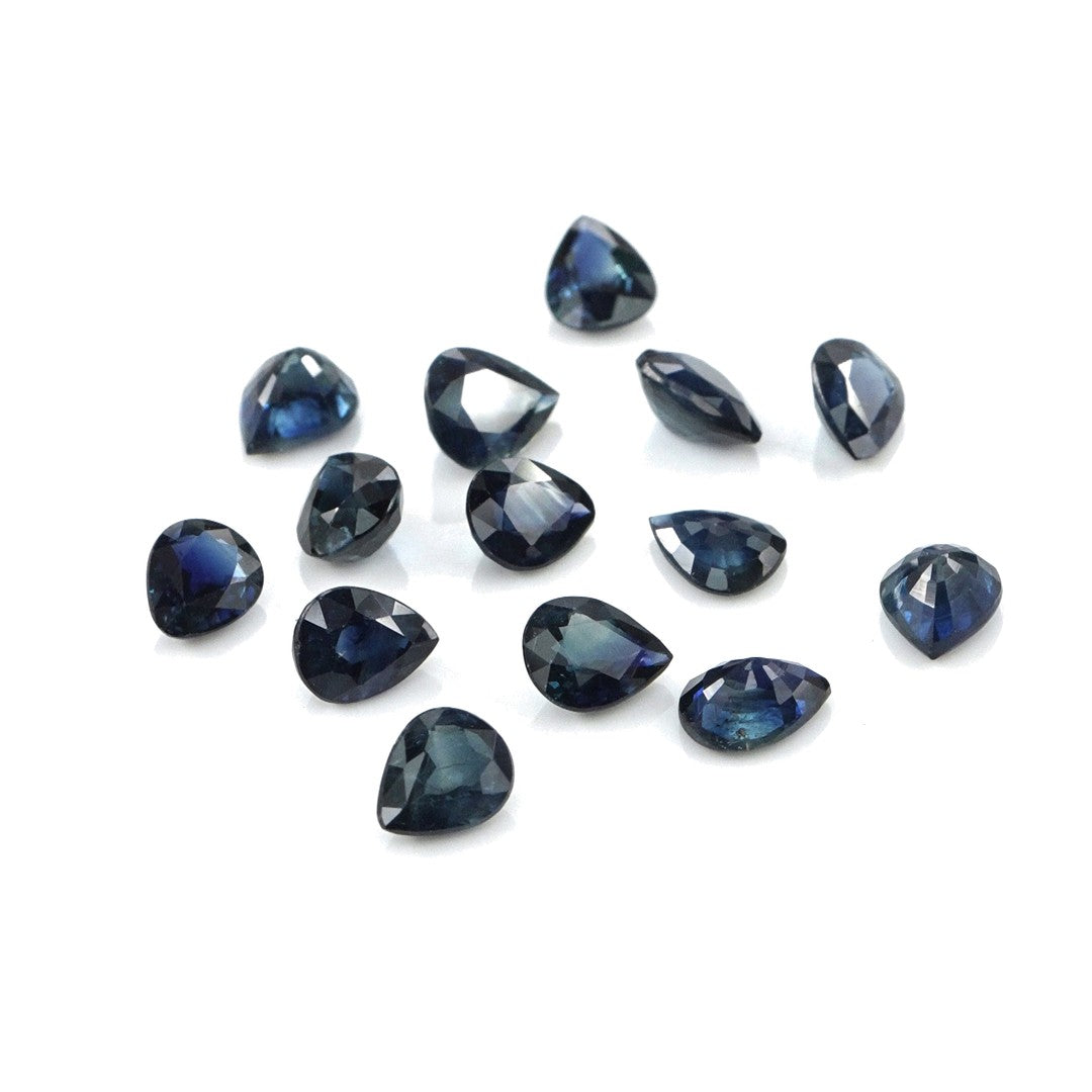 Natural Untreated Blue Sapphire Calibrated Pears | 3x4mm & 4x5mm