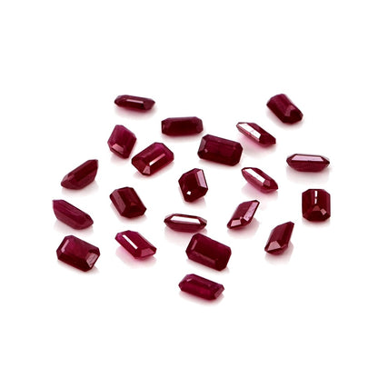 Natural Untreated Mozambique Ruby Calibrated Octagons | 3x5mm & 4x6mm