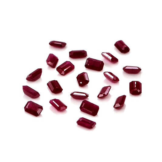 Natural Untreated Mozambique Ruby Calibrated Octagons | 3x5mm & 4x6mm