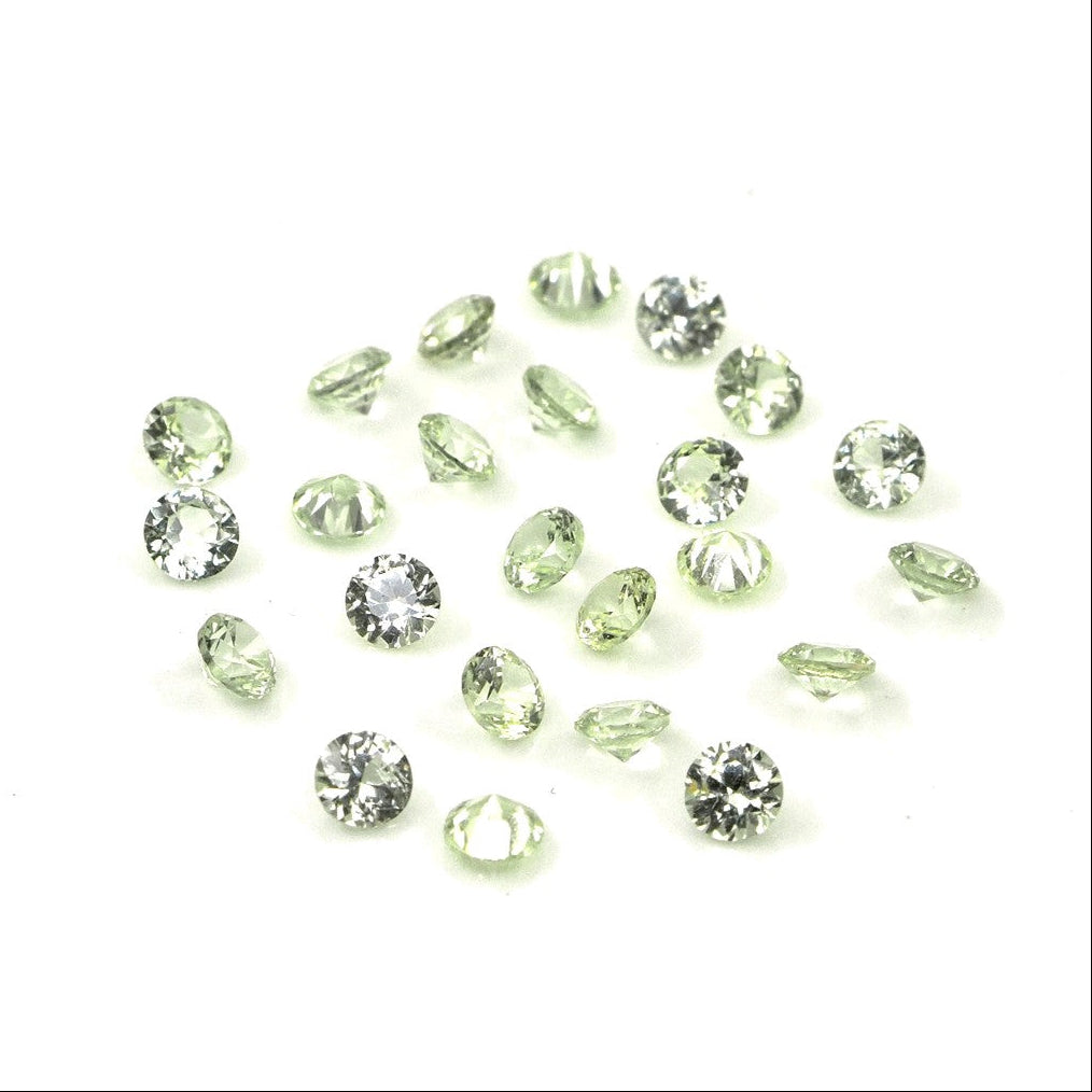 Natural Untreated Green Sapphire Calibrated Rounds | 3mm & 3.5mm