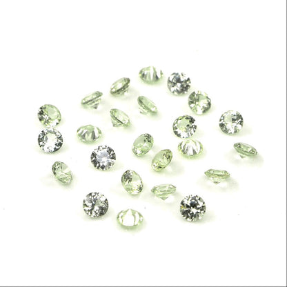 Natural Untreated Green Sapphire Calibrated Rounds | 3mm & 3.5mm