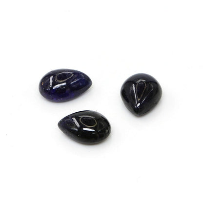 Natural Bangkok Blue Sapphire Calibrated Cabochon Pears | 7x9mm & 7x8mm