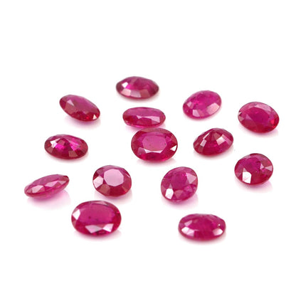 Natural Untreated Mozambique Ruby Calibrated Ovals | 3x4mm & 4x5mm