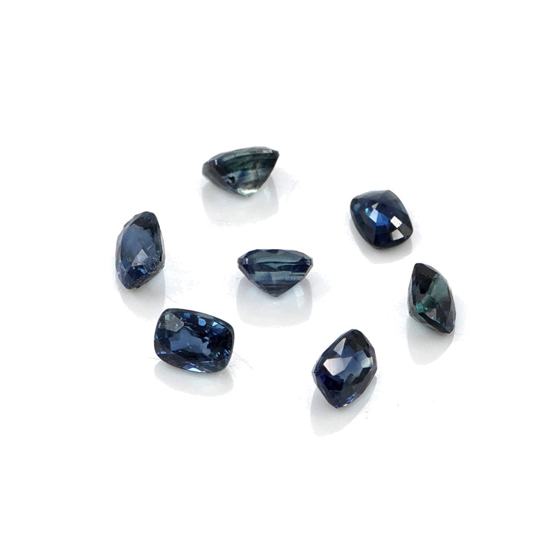 Natural Untreated Australian Teal Sapphire Calibrated Long Cushion | 3x4mm & 4x5mm