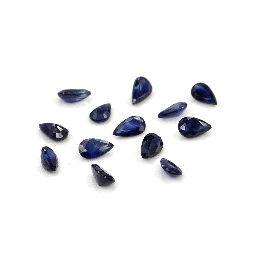 Natural Untreated Blue Sapphire Calibrated Pears | 3x5mm & 4x6mm