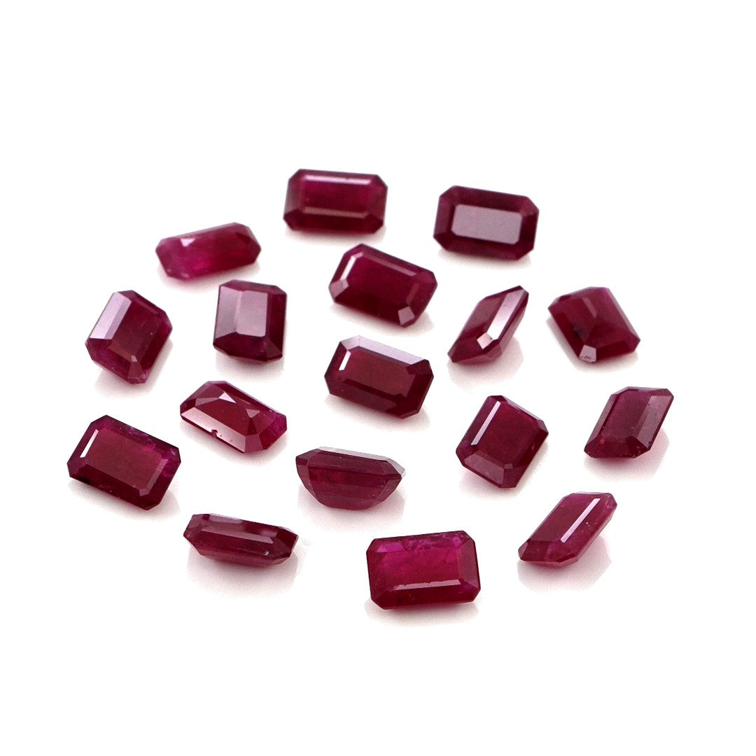 Natural Untreated Mozambique Ruby Calibrated Octagons | 3x5mm & 4x6mm