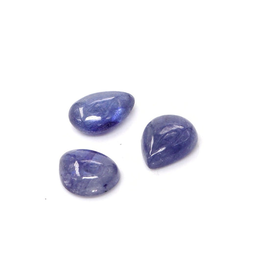 Natural Bangkok Blue Sapphire Calibrated Cabochon Pears | 7x9mm & 8x10mm