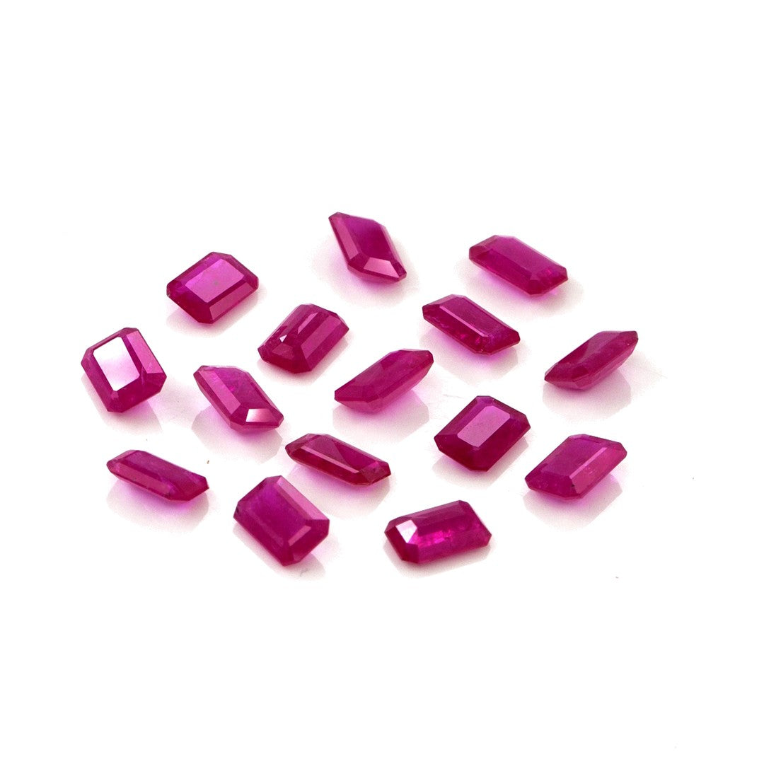Natural Untreated Mozambique Ruby Calibrated Octagons | 3x5mm & 4x6mm