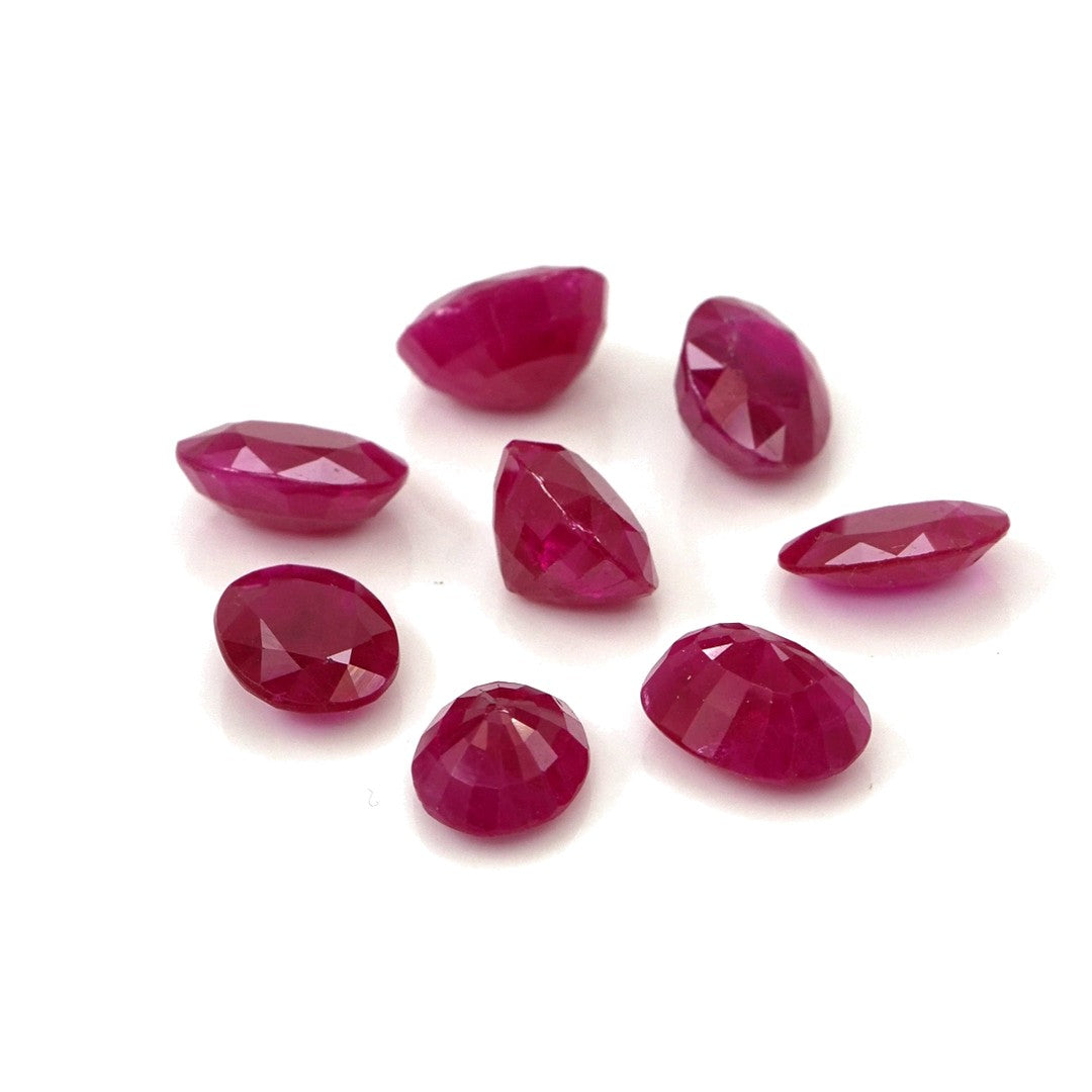 Natural Untreated Burma Ruby Calibrated Ovals | 5x7mm & 6x8mm