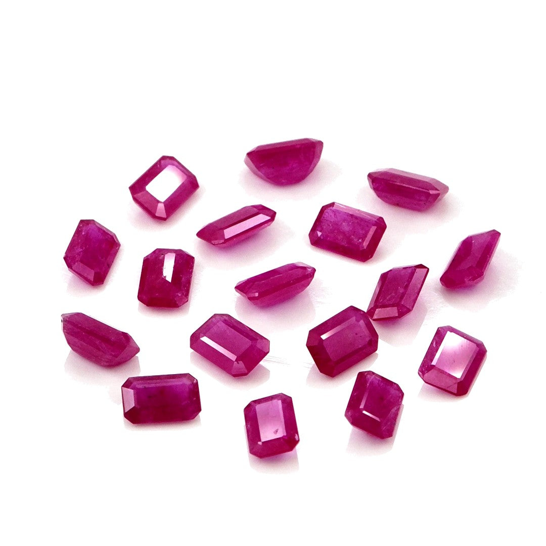 Natural Untreated Mozambique Ruby Calibrated Octagons | 3x5mm & 4x6mm