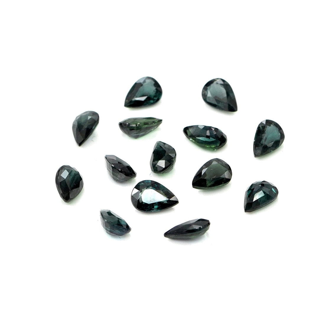 Natural Untreated Teal Sapphire Calibrated Pears | 3x5mm & 4x6mm