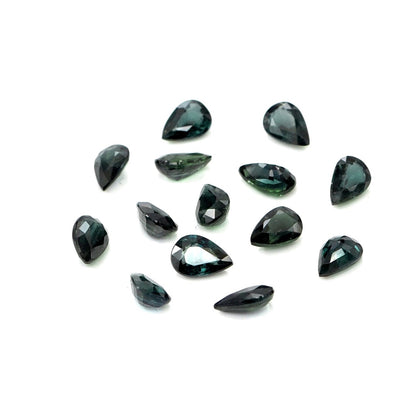 Natural Untreated Teal Sapphire Calibrated Pears | 3x5mm & 4x6mm