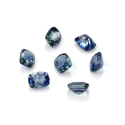 Natural Untreated Australian Teal Sapphire Calibrated Long Cushions | 3x4mm & 4x5mm