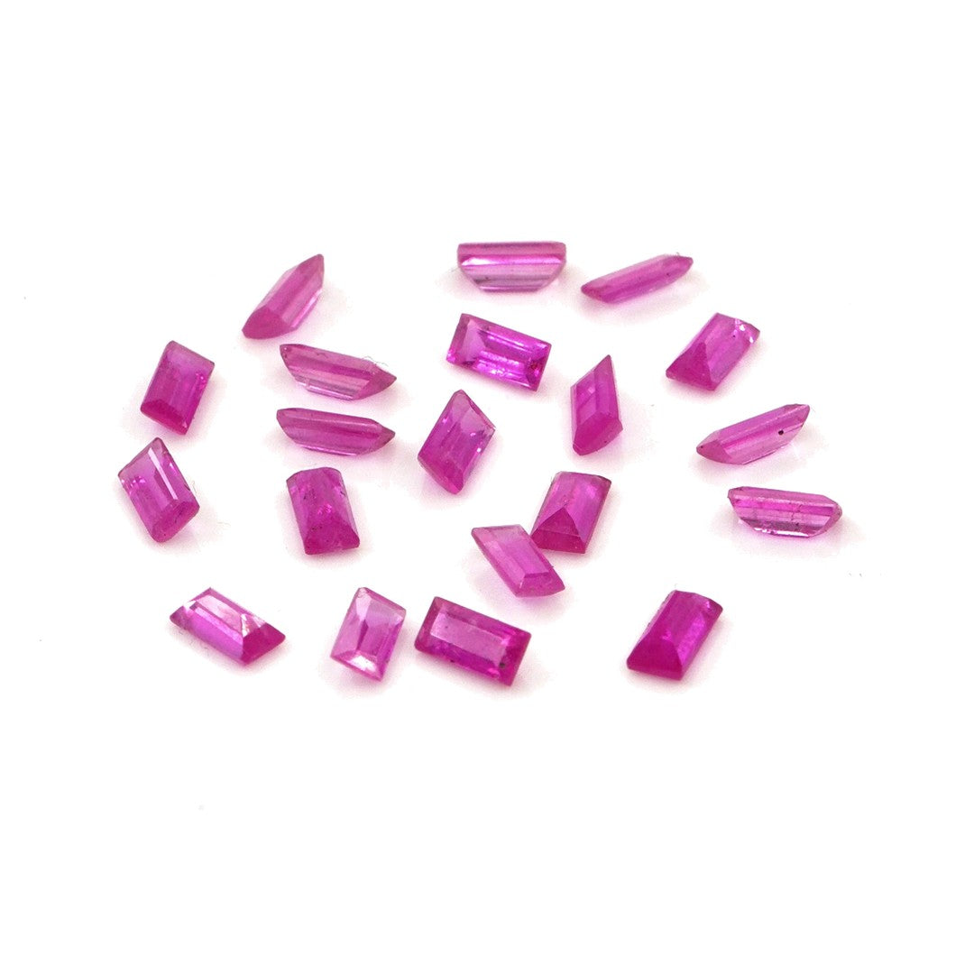 Natural Untreated Mozambique Pink Sapphire Calibrated Baguettes | 2x4mm & 2.5x5mm