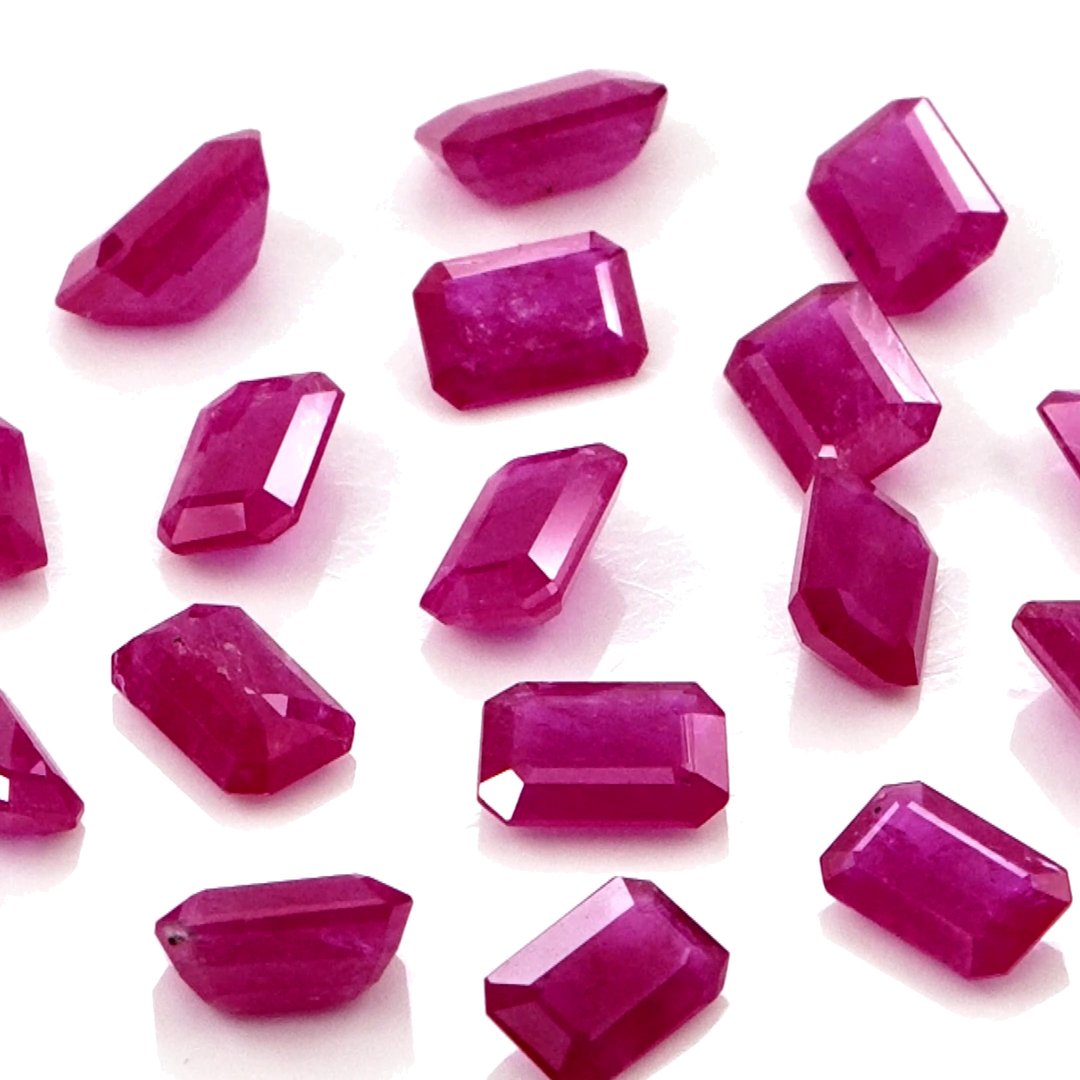 Natural Untreated Mozambique Ruby Calibrated Octagons | 3x5mm & 4x6mm