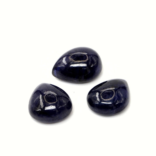 Natural Bangkok Blue Sapphire Calibrated Cabochon Pears | 11x13mm & 12x14mm