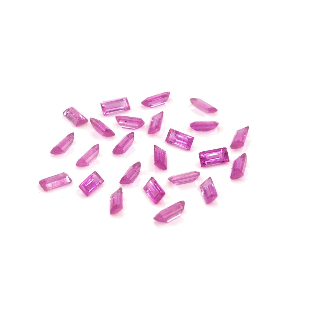 Natural Untreated Mozambique Pink Sapphire Calibrated Baguettes | 2x4mm & 2.5x5mm