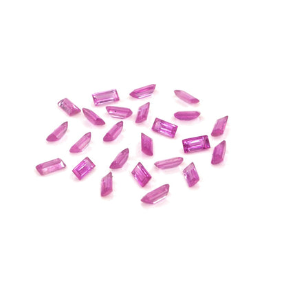 Natural Untreated Mozambique Pink Sapphire Calibrated Baguettes | 2x4mm & 2.5x5mm