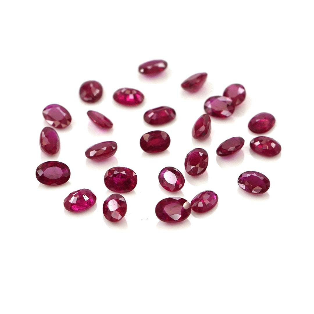 Natural Untreated Burma Ruby Calibrated Ovals | 3x4mm & 4x5mm