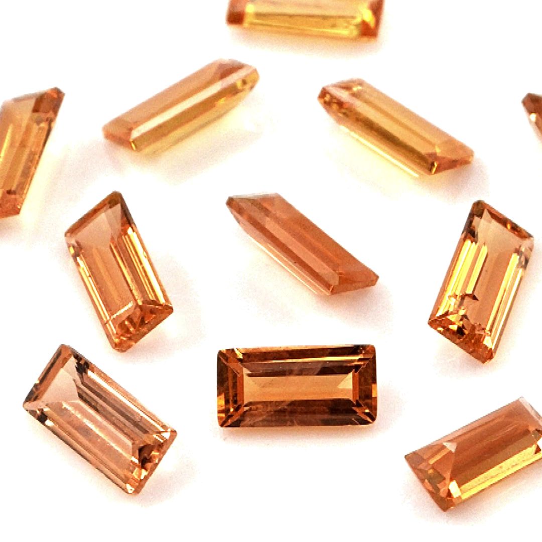 Natural Untreated Orange Sapphire Calibrated Baguettes | 2x4mm & 2.5x5mm