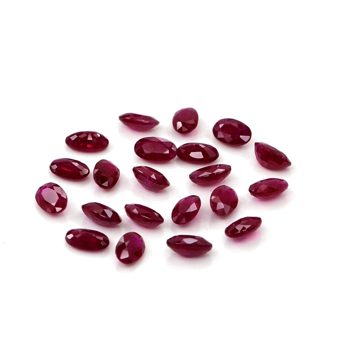 Natural Untreated Burma Ruby Calibrated Ovals | 3x5mm & 4x6mm
