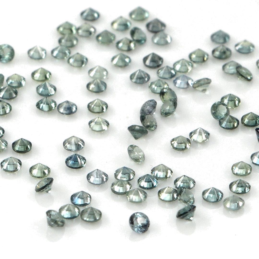 Natural Untreated Teal Sapphire Calibrated Rounds | 1mm & 1.5mm