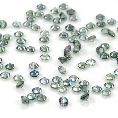 Natural Untreated Teal Sapphire Calibrated Rounds | 1mm & 1.5mm