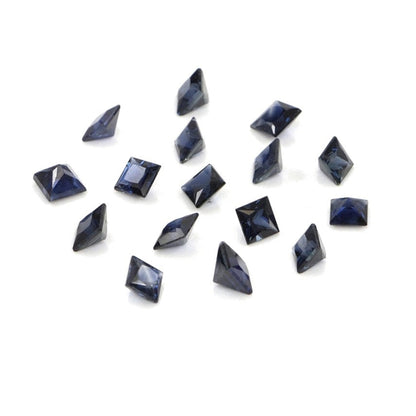 Natural Untreated Blue Sapphire Calibrated Squares | 3mm & 3.5mm